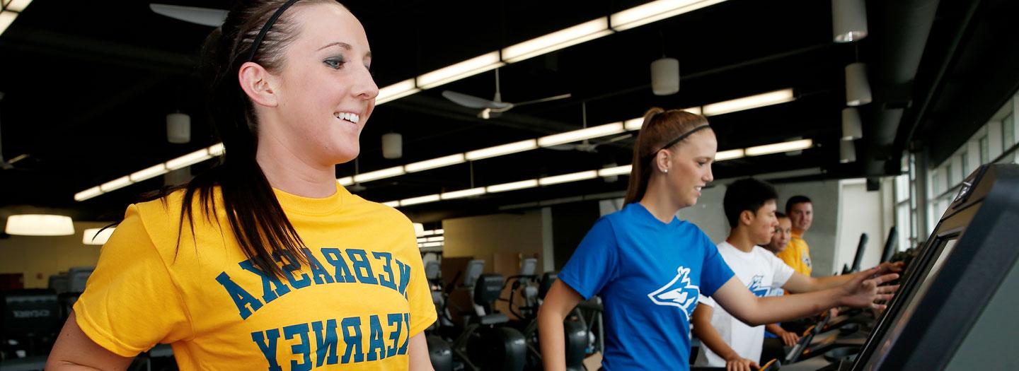 Students on treadmills